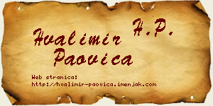 Hvalimir Paovica vizit kartica